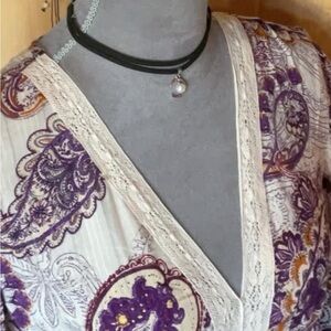 Bohemian Paisley Dress with Purple Accents